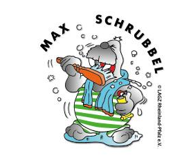 Walross Max Schrubbel putzt seine Zähne für Kinder